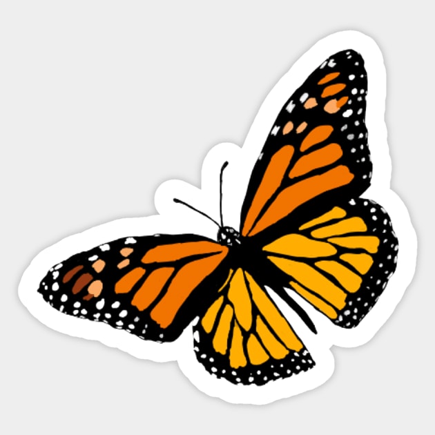 Monarch Butterfly Design Sticker by Lauren Cude